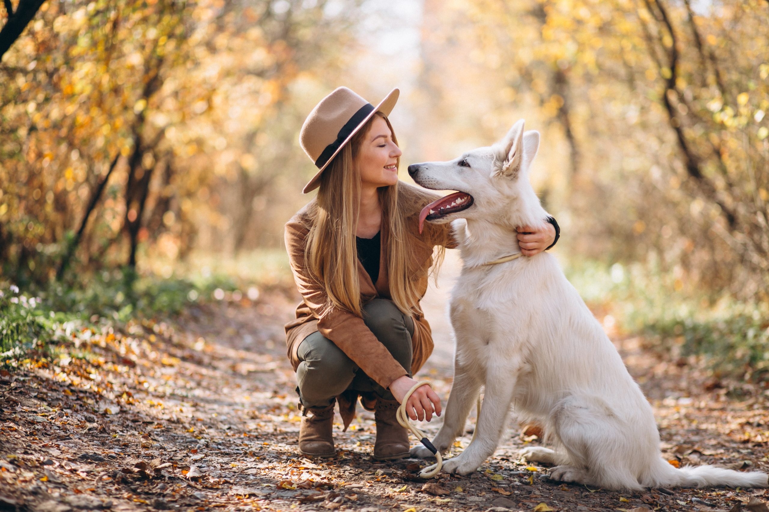 pet owner with her dog